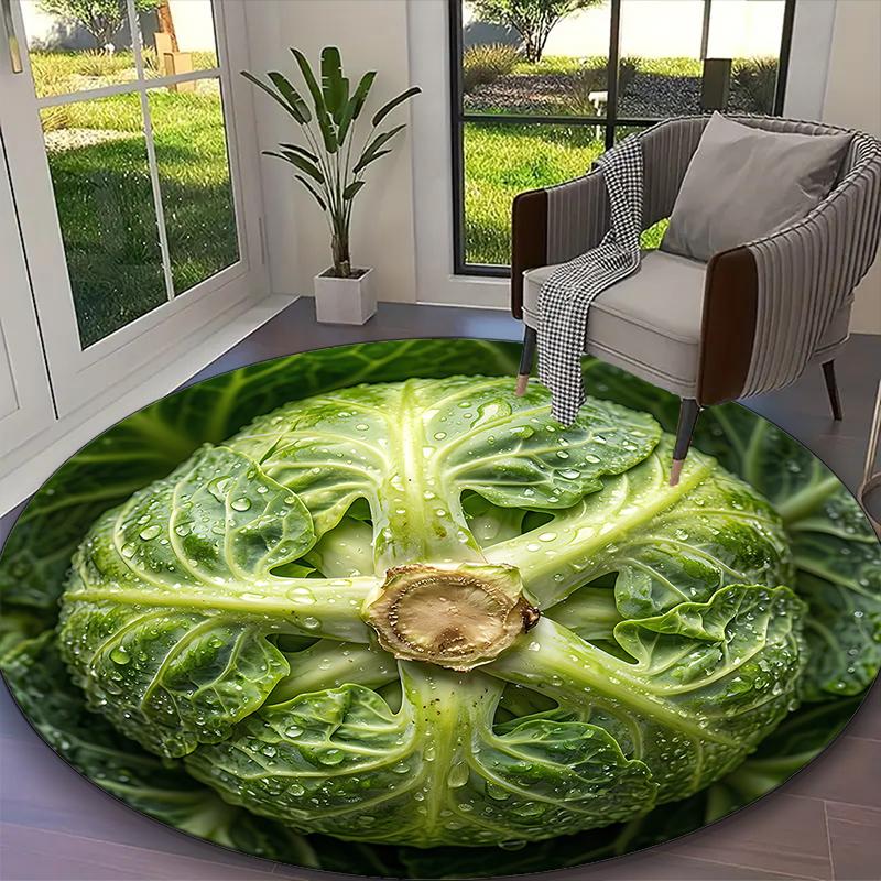 [Avocado Fruit Printed Carpet] Durable Home and Office Round Rug, Kitchen Farmhouse Decorative Floor Mat