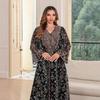 New 2025 Embroidered Abaya: Long Middle Eastern Muslim Women's Dress