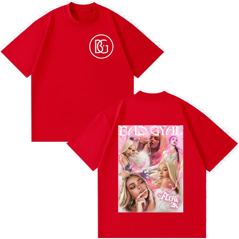 Singer Bad Gyal 2026 Tour Fashion Print Tshirt Men Women Aesthetic Trendy Tshirt Summer Loose Casual  Streetwear Tshirts Tops S