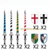 Medieval Military Castle Knight Building Blocks - King Figures with Helmet Armor and Weapon Accessories