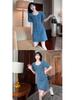 2025 Summer Women's Slim-Fit Denim Dress: Age-Reducing, Waist-Cinching, Short Sleeve, Mid-Length Style