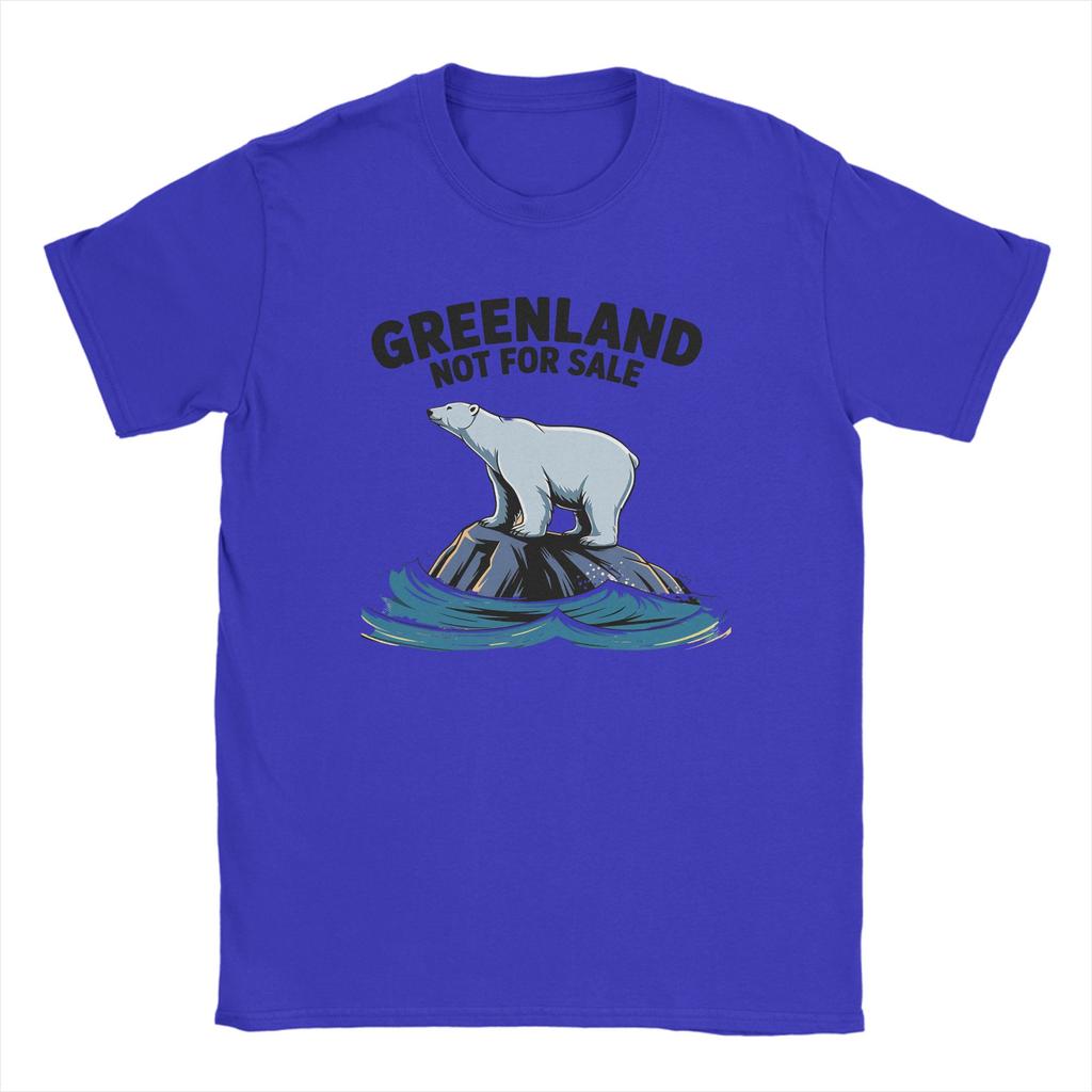 Mens TShirts Greenland is Not for Sale Vintage Cotton Tees Short Sleeve T Shirt Round Neck Clothes Big Size