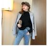 Autumn and Winter Women's Padded Thickened Sweater Single Layer Mid-collar Half-high Neck Knitted Bottoming Shirt Mink Warm Tops