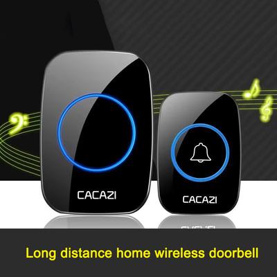 CACAZI A10 DC Battery-operated Wireless Waterproof Doorbell 300M Remote 36 Chimes Cordless Home Cordless Call Bell