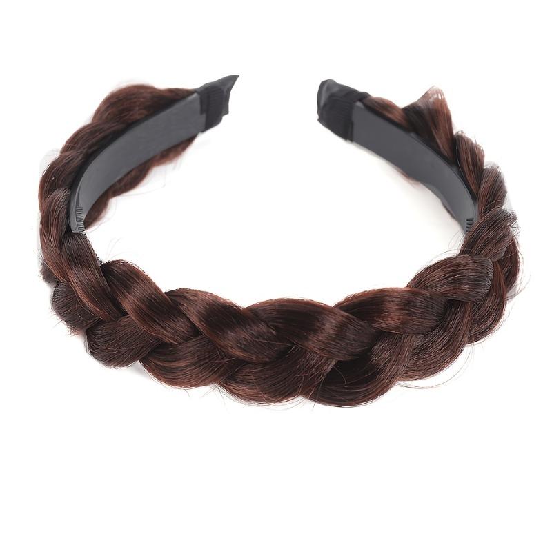 Geflochtener Haarhalter Stirnband Perücke Synthetisches Haar Twist Synthetische Zöpfe Kopfschmuck Zopf Haarverlängerungen für Damen Elastische Perücken Haarverlängerungen