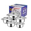 Stainless Steel Cookware Set 10-Piece Gold Handle Soup Pot Kit With Lids Modern Kitchenware Gas Electric Induction