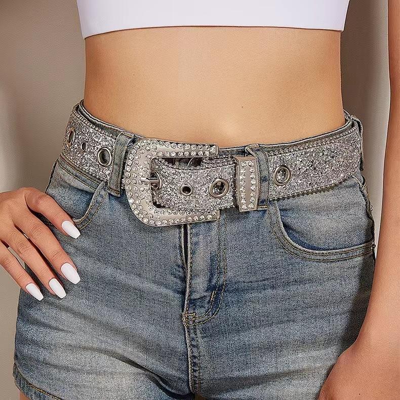 

Feng Shui Diamond Belt Wide Belt Decorative Personality Sequins Jeans Belt