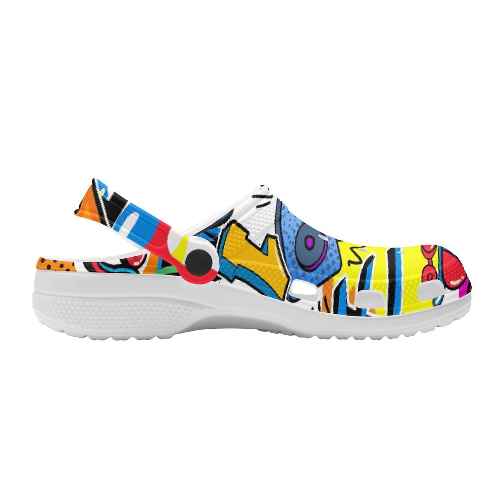 Unisex Printed EVA Beach Shoes Lightweight Breathable Slip On Garden Clogs Pool Bathroom Home Casual Sandals Home Garden Use