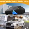 Motoforti Waterproof Car Cover Car Outdoor Full Car Cover for Tesla Model 3 210DBlack Blue with Door Zipper