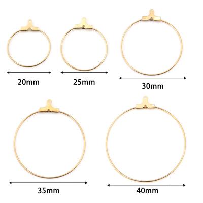 10-20 Stück Edelstahl Großer Kreis Ohrdraht Ohrringe 20/25/30/35/40mm Creolen Ohrringhaken Verbinder DIY Ohrringe Schmuckherstellung