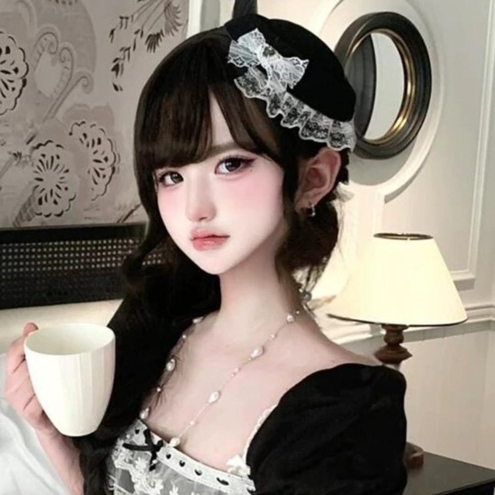 Exquisite Lace Billycock Hat Sweet Heart Crystal Round Hat Hair Accessories Bow Pillbox Hat  Ladies