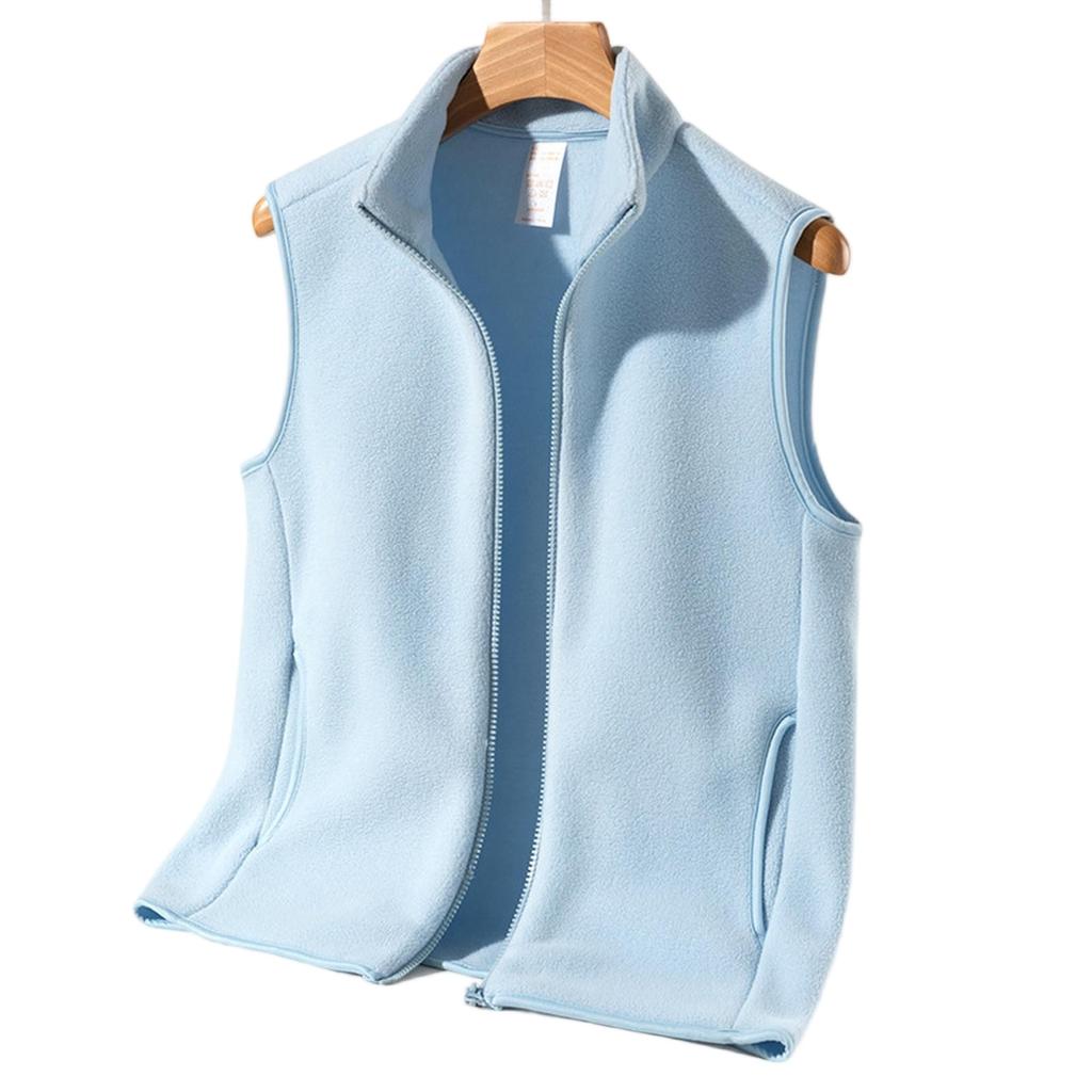 Winter Light Luxury Fashion  Fleece Fleece Waistcoat Men Sleeveless Vest Jacket Casual Solid Color Jacket