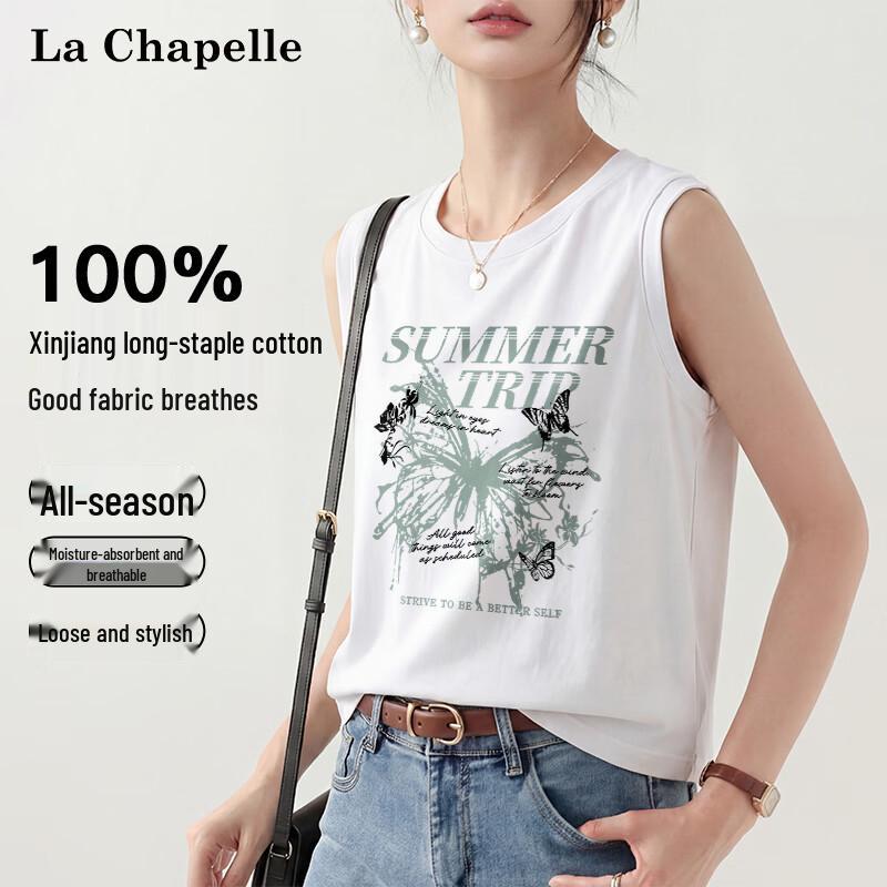 La Chapelle Women s American Retro Printed Cotton Tank Top S
