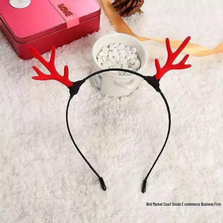 

Christmas Deer Antler Elf Headband with Bells - Festive Hair Accessories