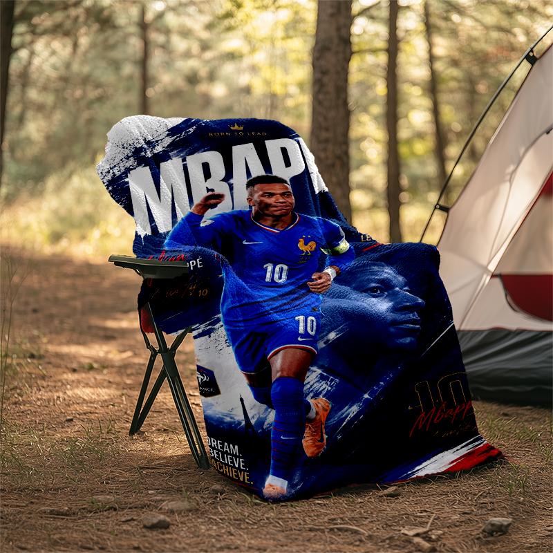 MBappe Legenden-Print Flanelldecke, Weiche Warme Leichte Überwurfdecke für Wohnzimmer, Sofa Bett Camping Büro