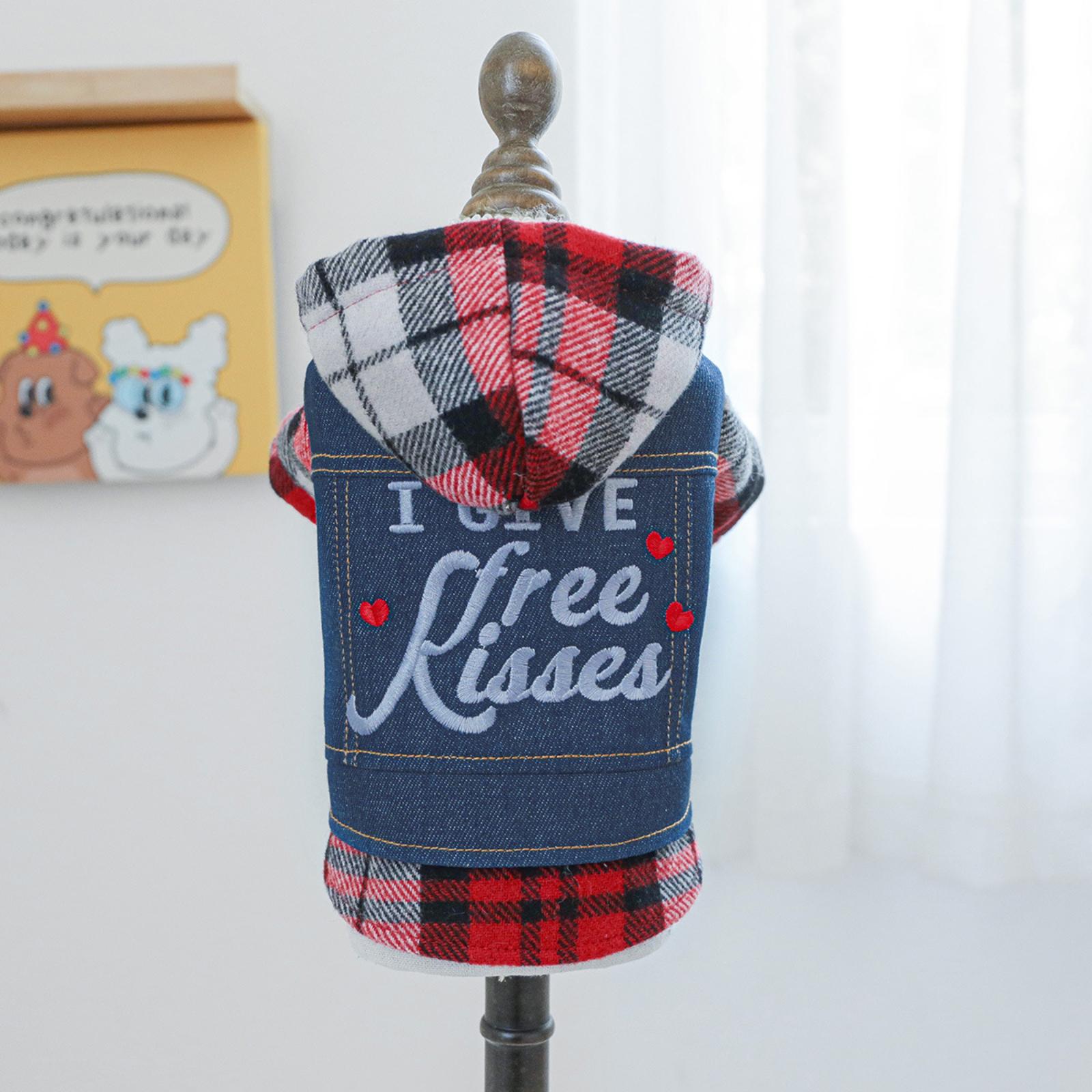 

Джинсовая рубашка-пуловер для питомца, одежда для собаки XS синий