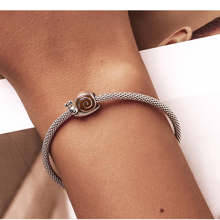 Ziyun Original Niedliche Schnecke Herr. DIY S925 Silber Perlenarmband SCC2064