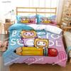 L-Lankybox Animated Movie All Season Bedding Set Printed single Comforter Duvet Cover Pillow Case 3 Pieces Sets Kids Adult Size