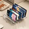 Multi-Slot Design CD Display Shelf Universal 6/8 Grids Acrylic Phone Stand Transparent Sturdy Tablet Bracket Display Stand