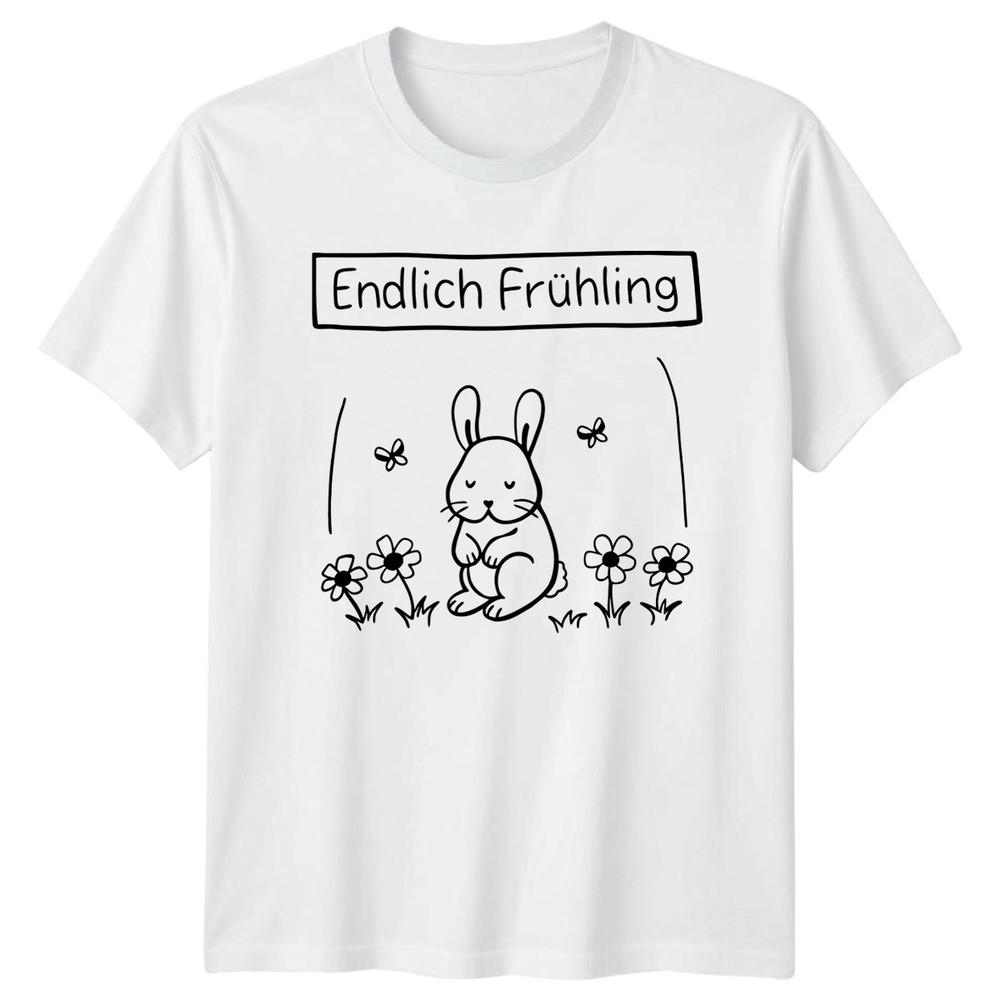 Endlich Fruhling Unisexs TShirt Spring Bunny Nature Easter Gift For Her S