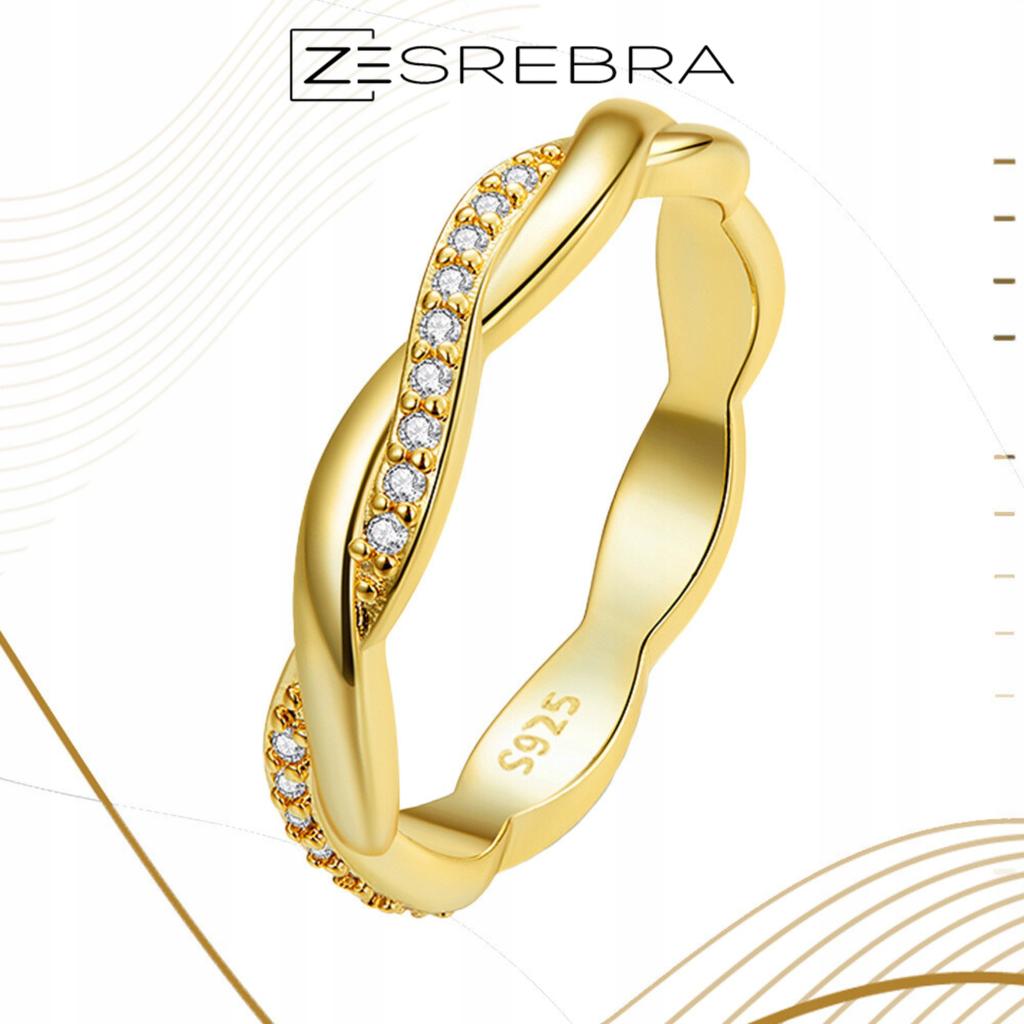 Interwoven Ring, S925, -Plated, Zircons