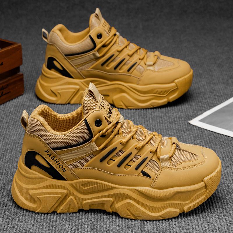 Autumn new breathable sports shoes, thick-soled heightening casual running dad shoes
