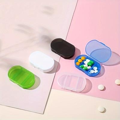Three Compartments Mini Pill Box Transparent Pill Case  Vitamin Supplements