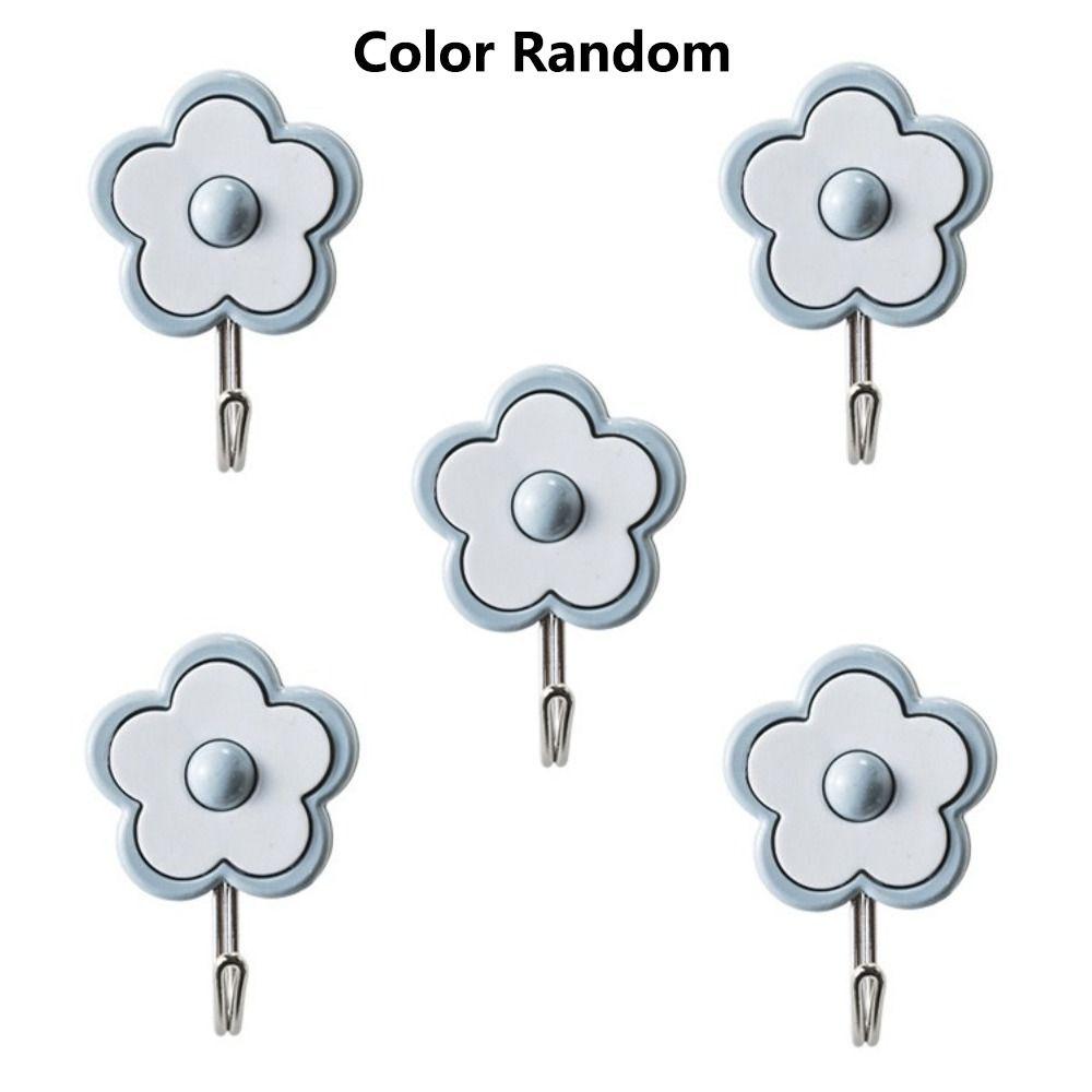 

5Pcs Wall Hangers Flower Hooks Self-adhesive Plastic Hooks New Kitchen Hook