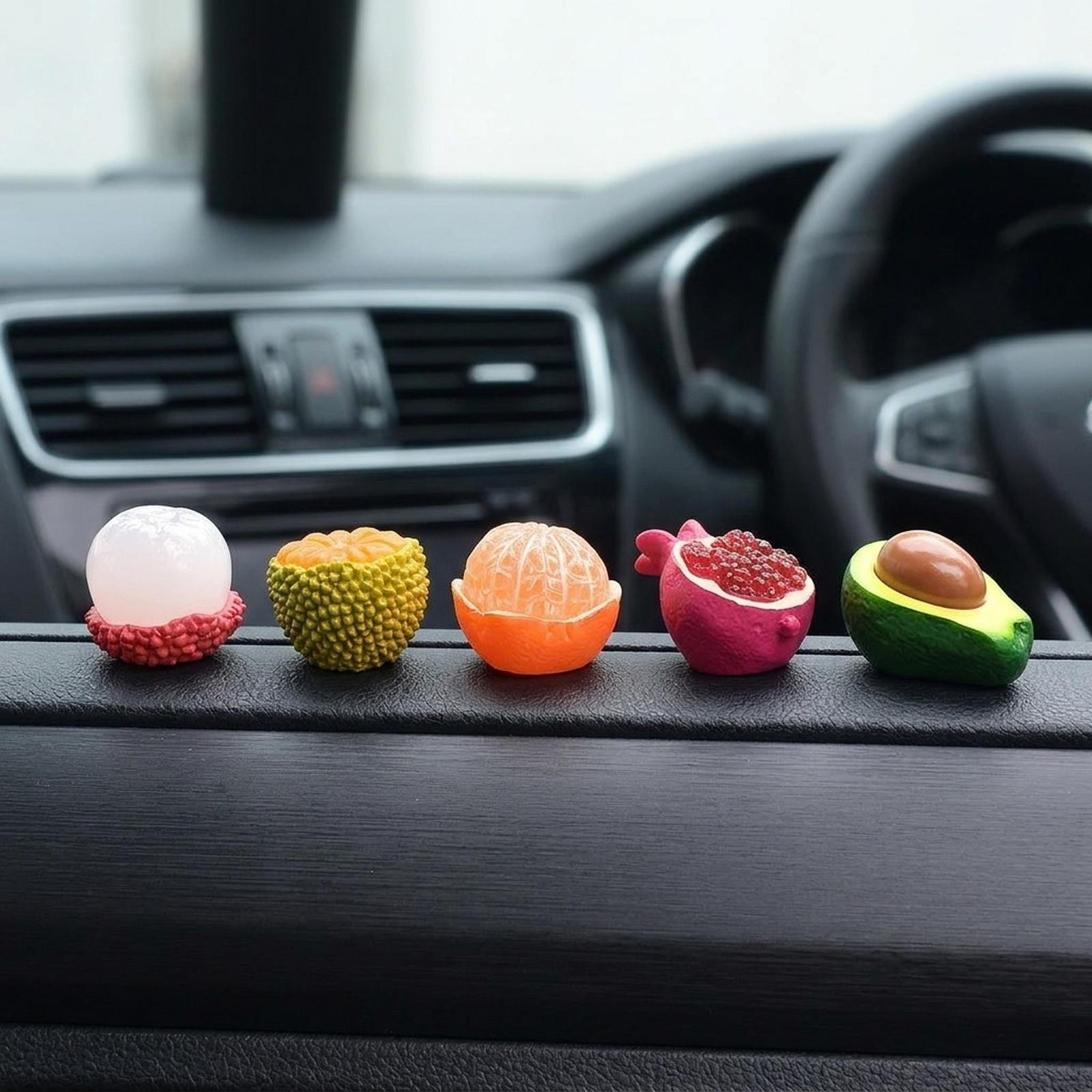 

5x Fruit Car Dashboard Decoration Mirror Ornament Mini Interior Accessories for Desk Home NightStand
