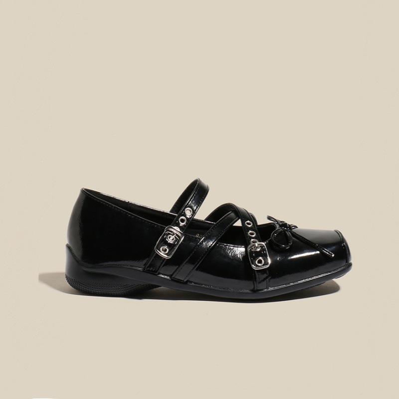 Silver French Retro Ballet Shoes Women's 2025 Summer Square Head Light Mouth Bow Height Increase Within 6 Cm Small Single Shoes