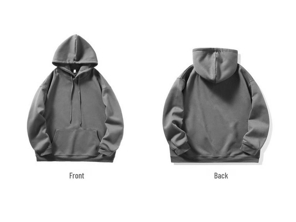 Unisex Heavyweight Hoodie: Solid Color American Street Style for Autumn/Winter