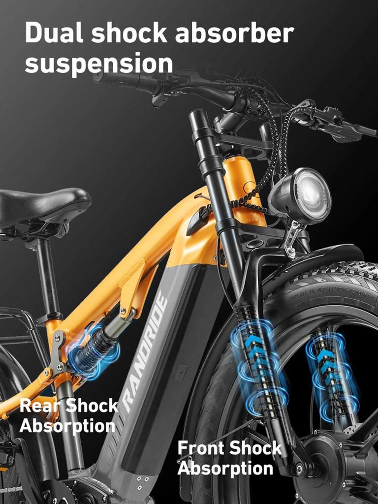 Neues YX80M-2 Elektrofahrrad 750W * 2 Doppelmotor 48V 20Ah Akku 7-Gang Hydraulikbremse Vollgefedert 26 Zoll Erwachsenen E-Bike