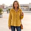 Women's Velvet Casual Hoodie with and Buttons for Comfortable Everyday Wear