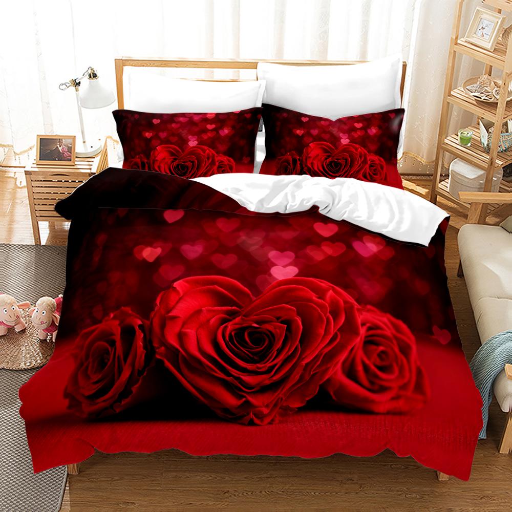 

Comforter Fresh Flowers Bedding Set Single Twin Full Queen King Size Pink Red Rose Bed Set Aldult Kid Bedroom s 3D Print 011 Comforter (quilt)-EU Single(135*200cm)3pcs