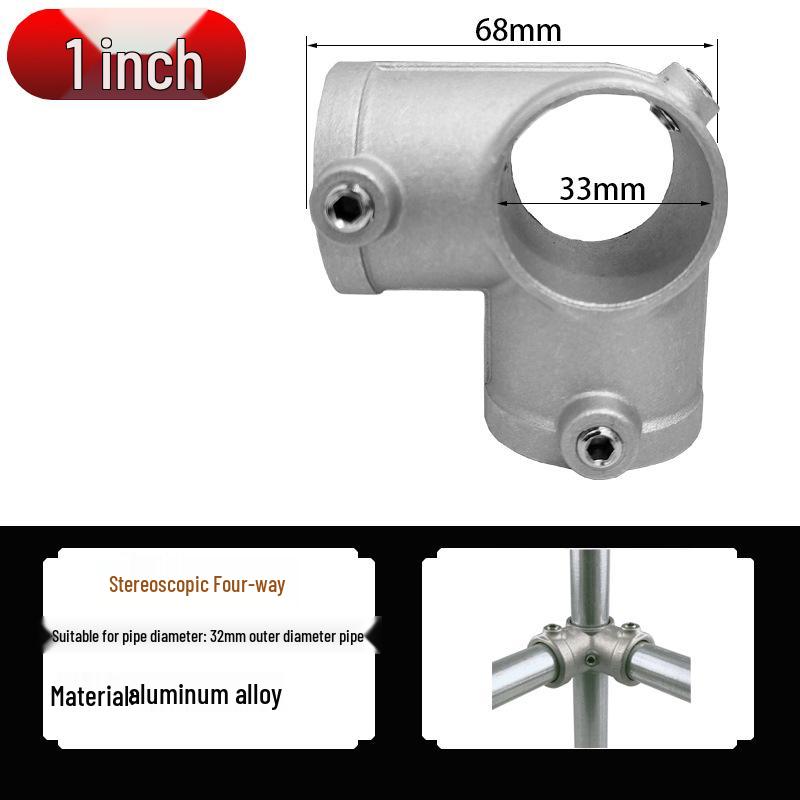 

З єднувачі для сталевих труб з алюмінієвого сплаву: Шеститочковий круглий трійник для водопровідних труб 20/25/32 мм