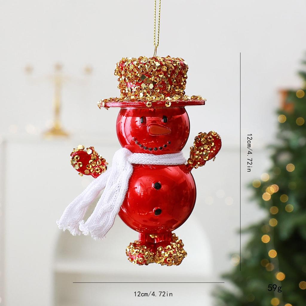 Cross-border Creative Painted Irregular Christmas Ornament - Sequin Snowman Pendant for Indoor Decoration