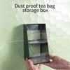 1PC Tea Bag Desktop Storage Box Acrylic Transparent Desk Pencil Box Office Bookend Organizer