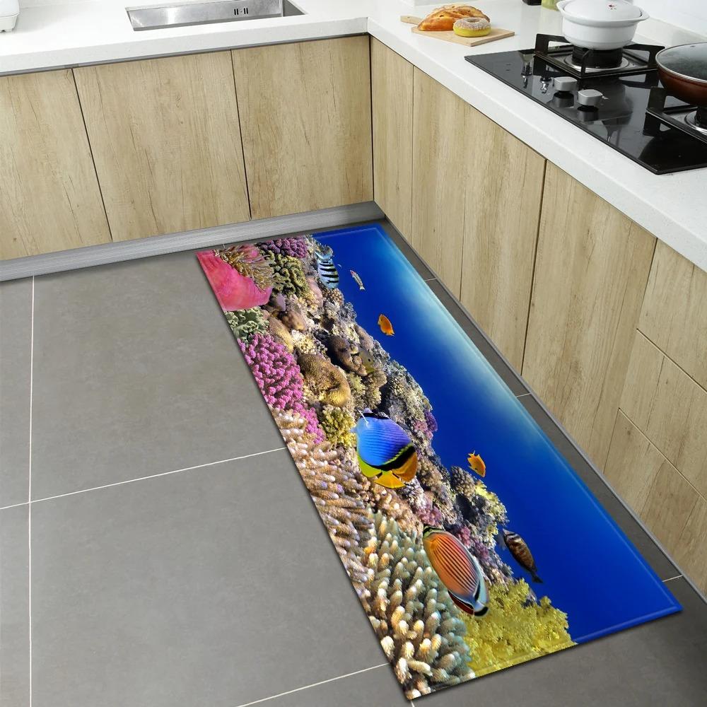 Underwater World Pattern Home Kitchen Floor Mat Door Decoration Floor Mat