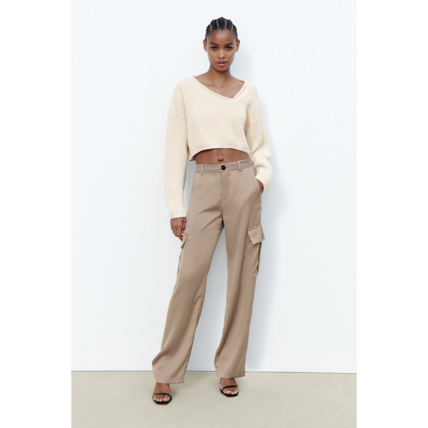 

SATIN CARGO TROUSERS
