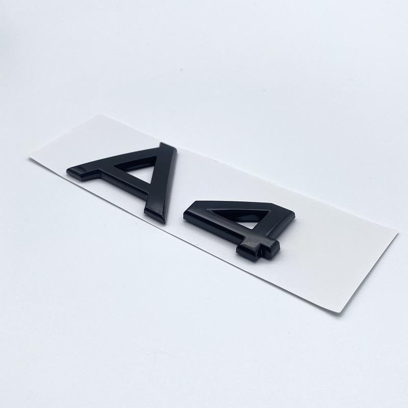 3D Letters Numbers Emblem for Audi A3 A4 A5 A6 A7 A8 Q2 Q3 Q5 Q7 Car Trunk Lid Nameplate Badge Logo Sticker Chrome Glossy Black