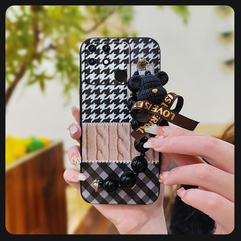 Anti-knock Cute Phone Case For OPPO Realme Narzo 50A Silicone Black Pearl Pendant Dirt-resistant Skin-friendly Feel