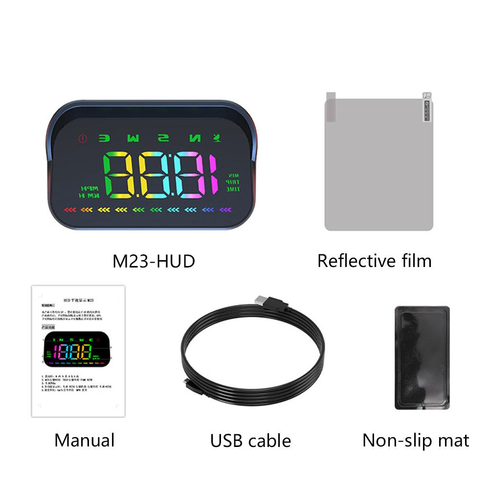 

Car Speedometer Head Up Display GPS Digital Windshield Projector KM/H MPH Speed Alarm Compass RGB DecorLight HUD for All Vehicle