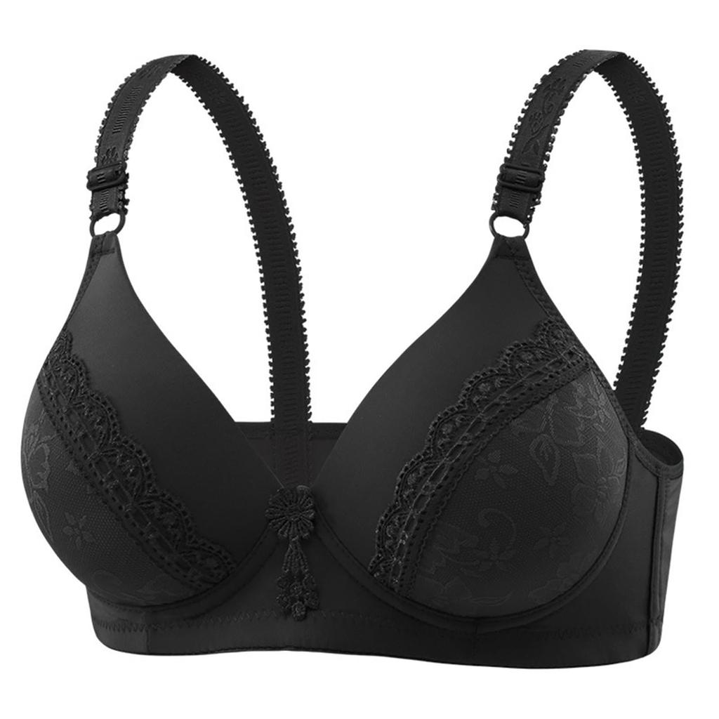 Women's Deep V Neck Bra Lace Trim Adjustable Straps Underwire Support Comfortable Fit Lightweight Design Seamless Construction