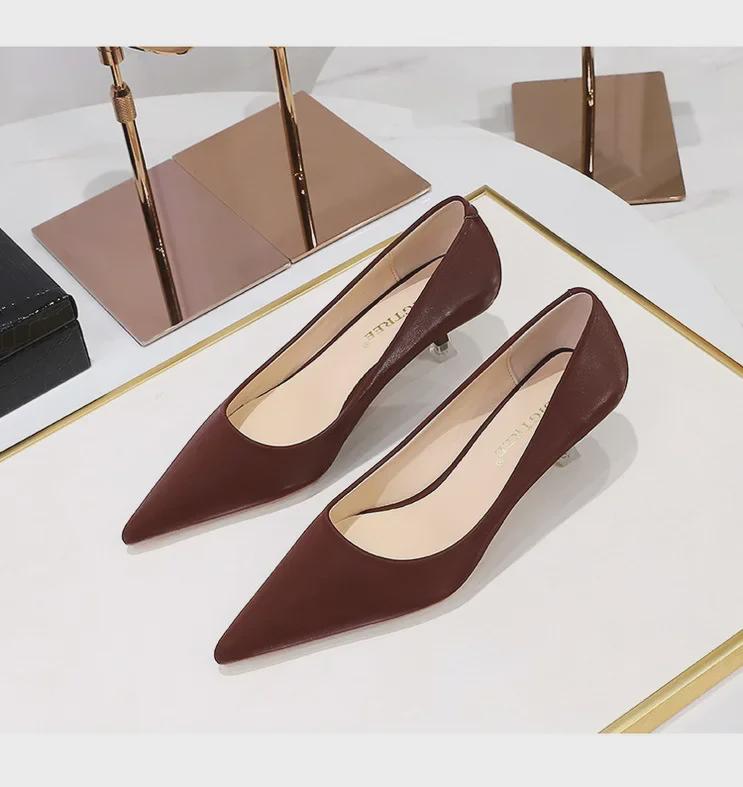 European & American Style Mid-Heel Stiletto Pumps - Sexy, Elegant, Pointed Toe, Shallow Mouth, Spring Fashion for Women