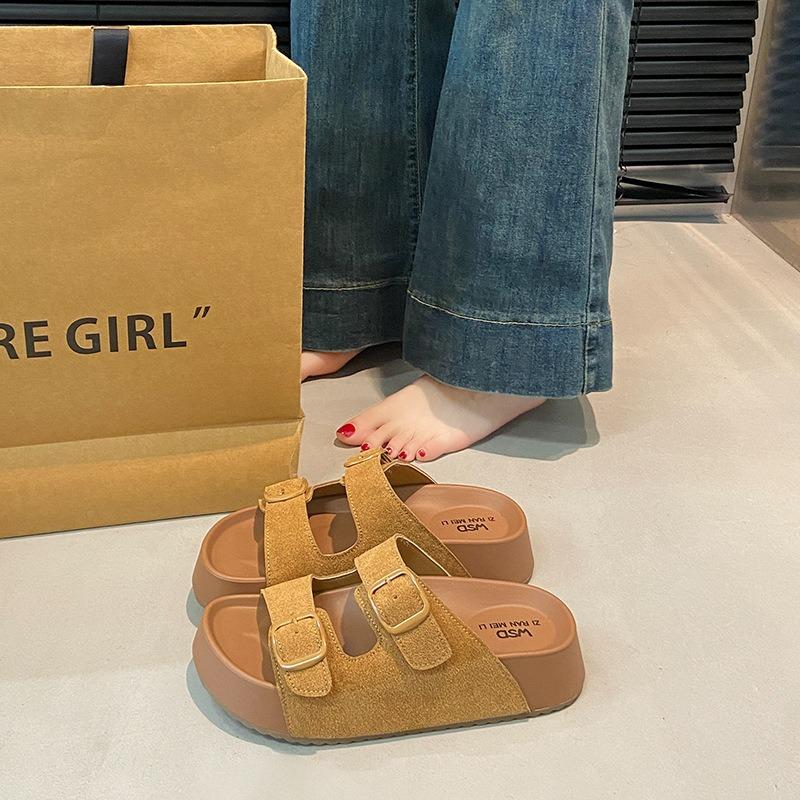 Thick-soled heightening slippers women's summer outer wear spring new sandals small non-slip beach cool slippers