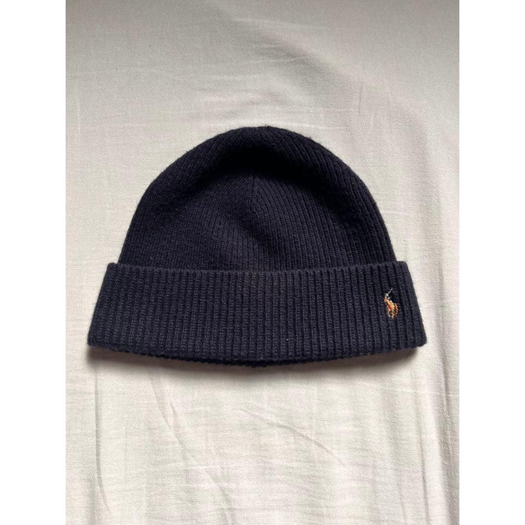 Used POLO RALPH LAUREN navy knit hat
