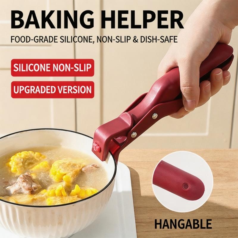 Nonslip Kitchen Gripper Bowl Clip Heat Resistant Kitchen Hot Food Clip Cooking Accessories Easy To Clean