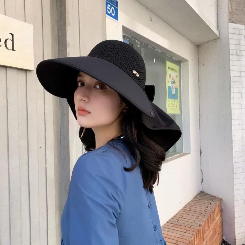 Sunshade Breathable Hat Women's Spring and Summer Outdoor Popular Sunscreen Versatile Sunshade Hat Basin Bow Fisherman's Hat