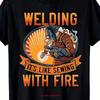 Unisexs Funny Welding T Shirt Its Like Sewing With Fire W Vintage Soft Streetwear Breathable Versatile Graphic Casual
