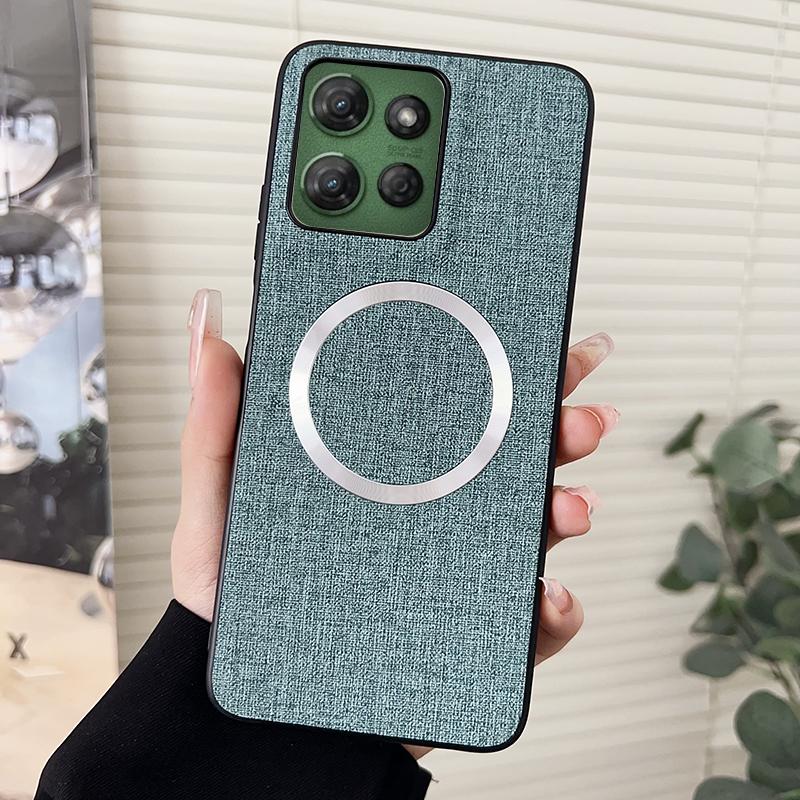 Fabric Cloth Wireless Charging For Magnetic Phone Case For Motorola Moto G Power G Soft Back Cover